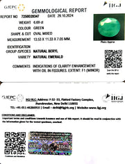 6.69/CT Natural Panna Stone with Govt. Lab Certificate-3441
